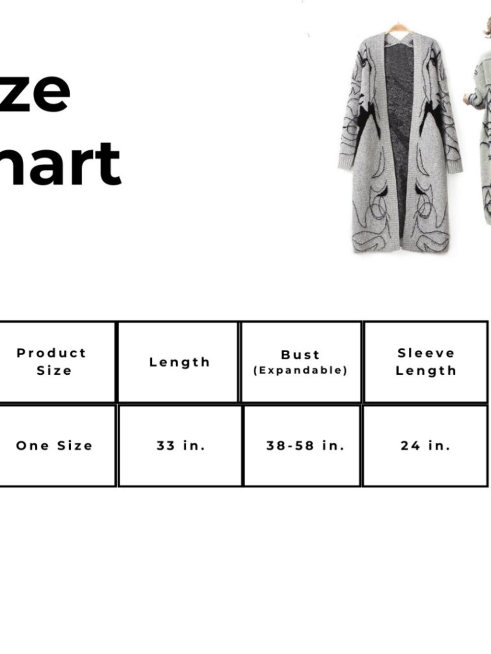 Abstract Face Long Cardigan - Picture 7 of 8